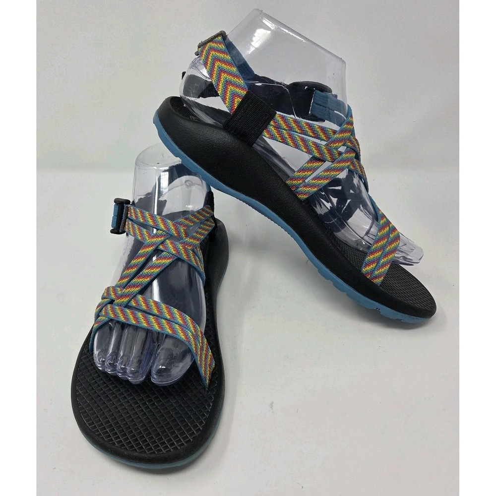 Chaco ZX/2 Classic Sport Rainbow Striped Two Strap Outdoor Hike Sandals Womens 6